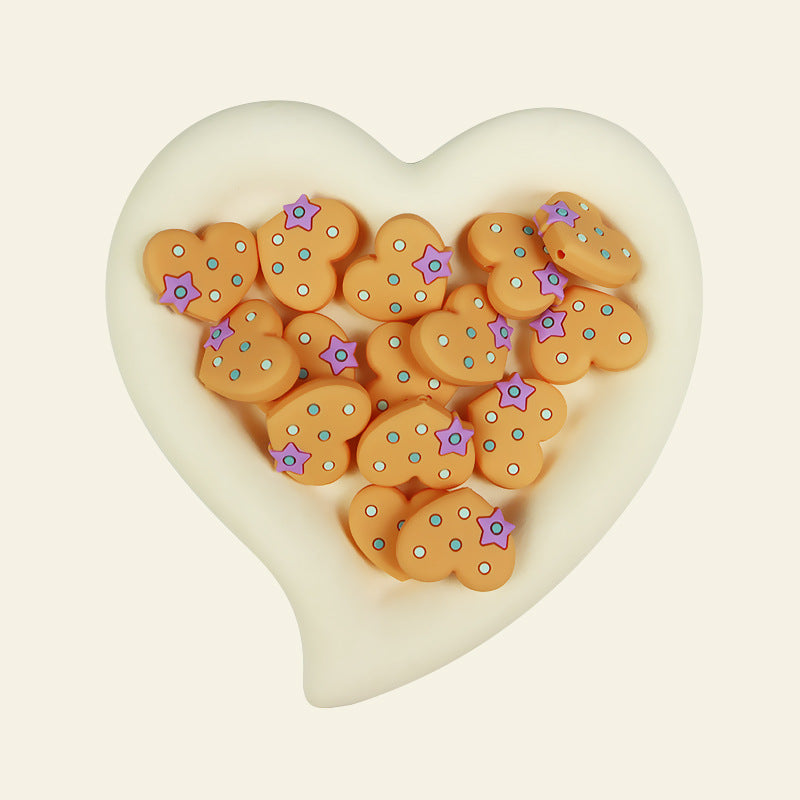 Wholesale 10PCS Love Pattern Cartoon Silicone Beads