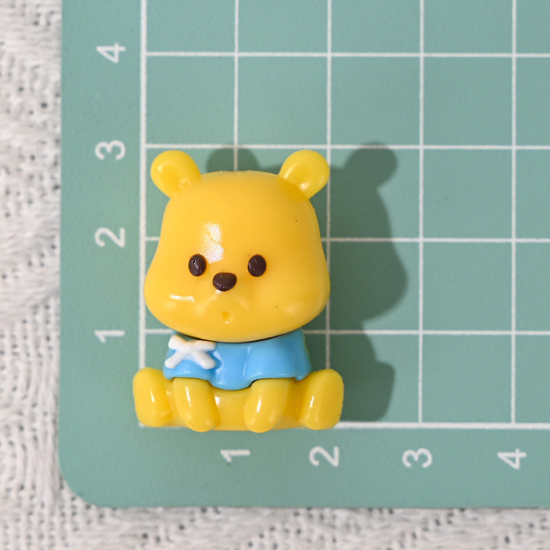 Wholesale 5pcs/pack Rubber Beads Bear Straight Hole Loose Beads Cartoon Beads OLY Exclusive