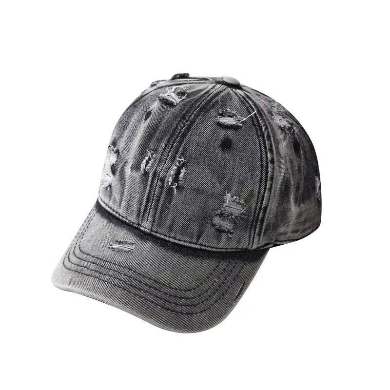 Wholesale Ripped Washed Denim Baseball Caps