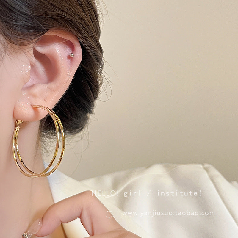Wholesale Exaggerated hoop earrings light luxury high-end earrings