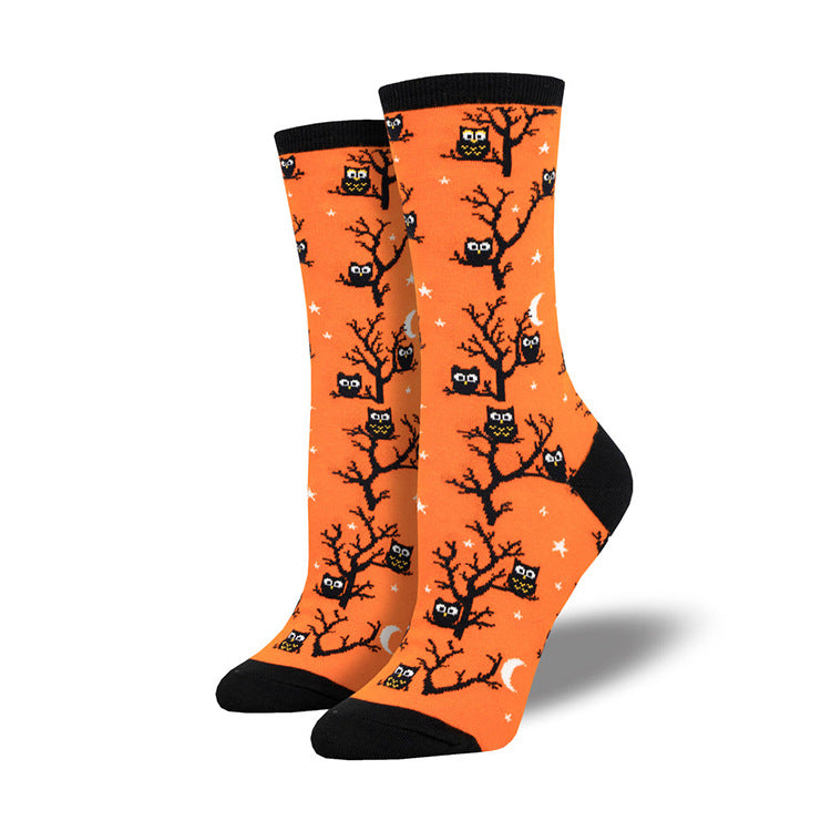 Wholesale Halloween Pumpkin Spooky Couple Socks