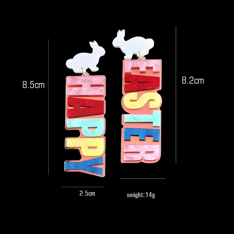 Wholesale Easter Colorful Bunny Acrylic Earrings