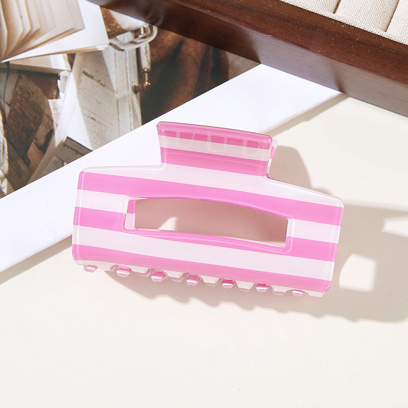 Wholesale Trendy Mermaid Blue Striped French Semicircle Hair Claw Clip For Women PVC Hair Accessory For Everyday Styling And Boutique Resale