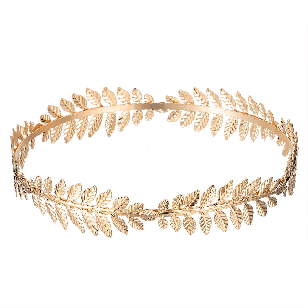 Wholesale Bride golden leaf crown headband