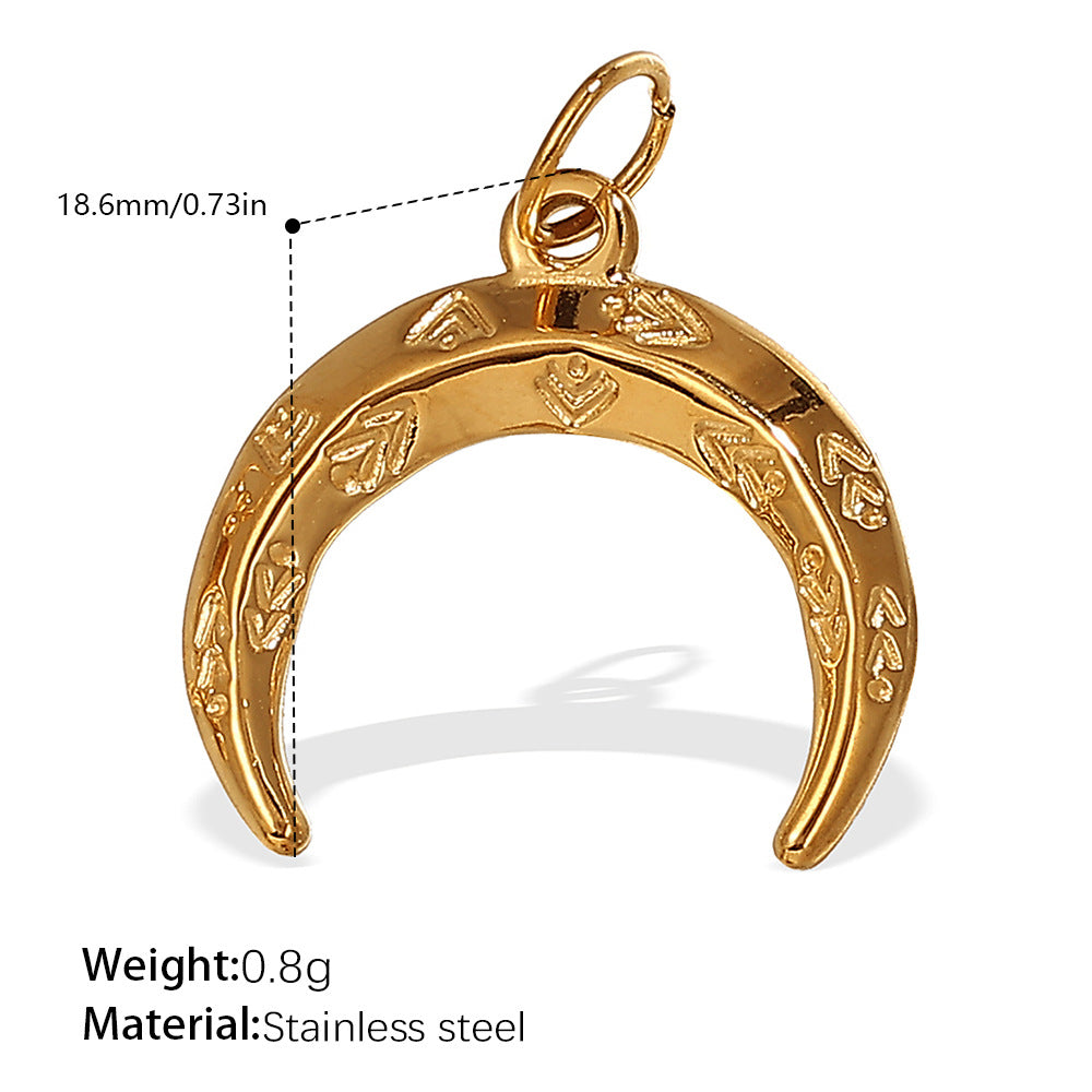 Wholesale Stainless steel 18K gold-plated sun and moon pendant necklace