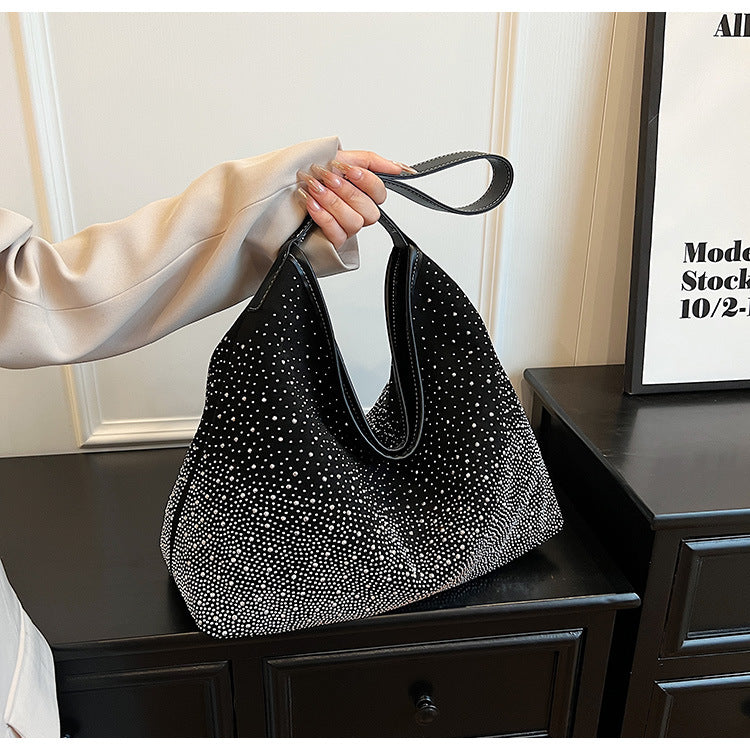 Wholesale Suede Underarm Diamond Inlaid Shoulder Bags