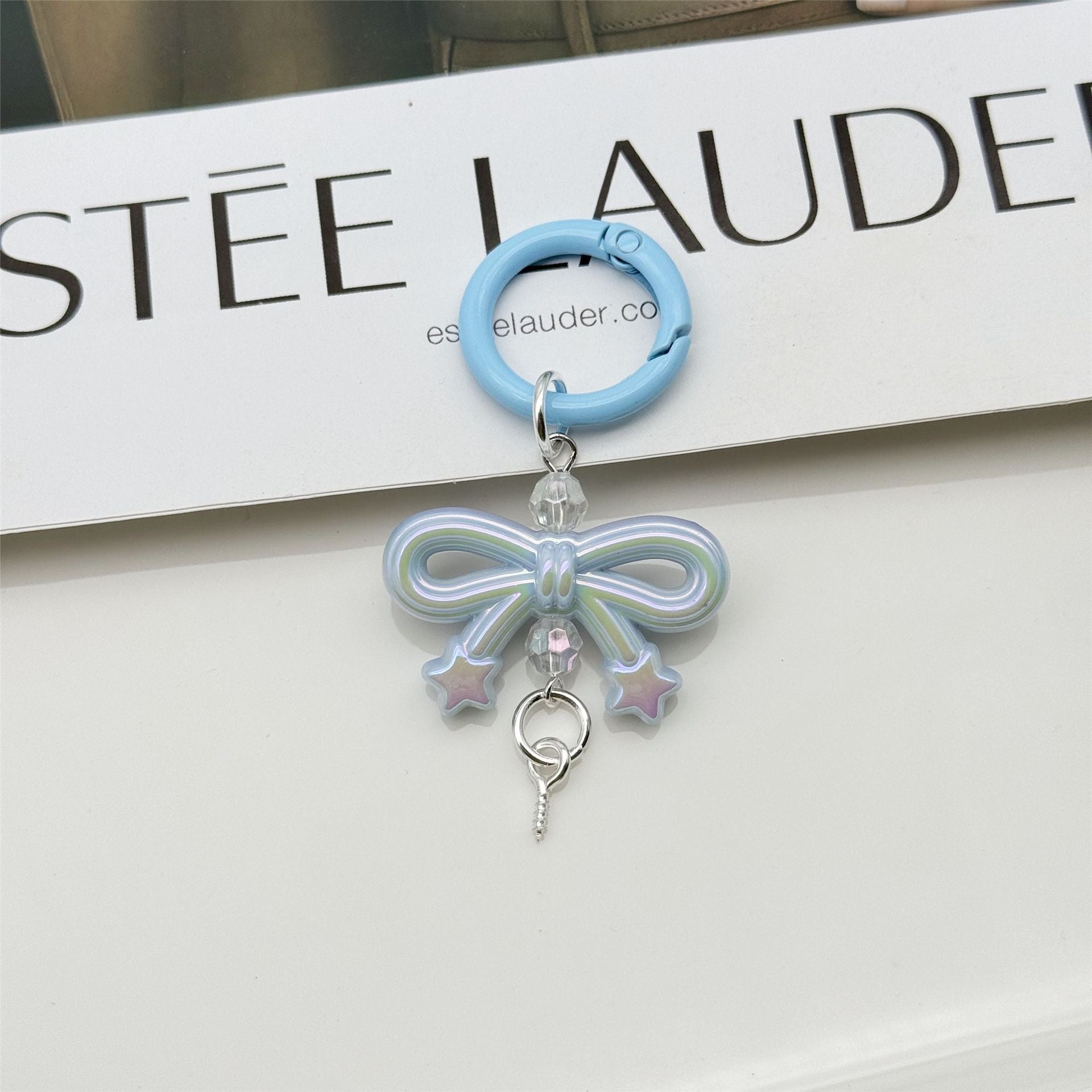 Wholesale Candy Color Bow Keychain Color Spring Buckle Cute Bag Pendant