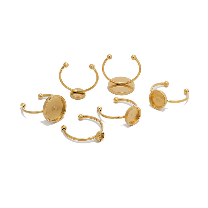 Wholesale 5PCS/PACK Stainless Steel Open Ring Base DIY Jewelry Accessories