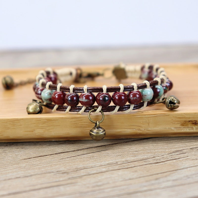 Wholesale Handmade Woven Ceramic Bell Bracelet