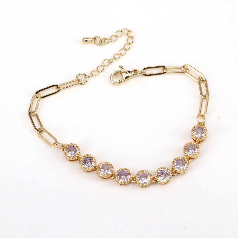 Wholesale Various Zircon Copper Bracelet