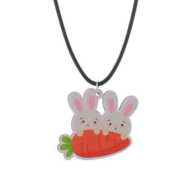 Wholesale Easter Bunny Flower Basket Printed Egg Chick Wooden Earrings