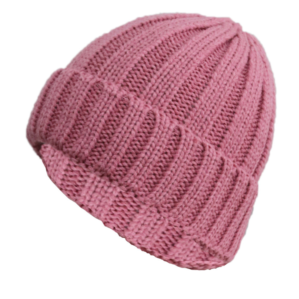 Wholesale Acrylic Solid Color Warm Knitted Hat