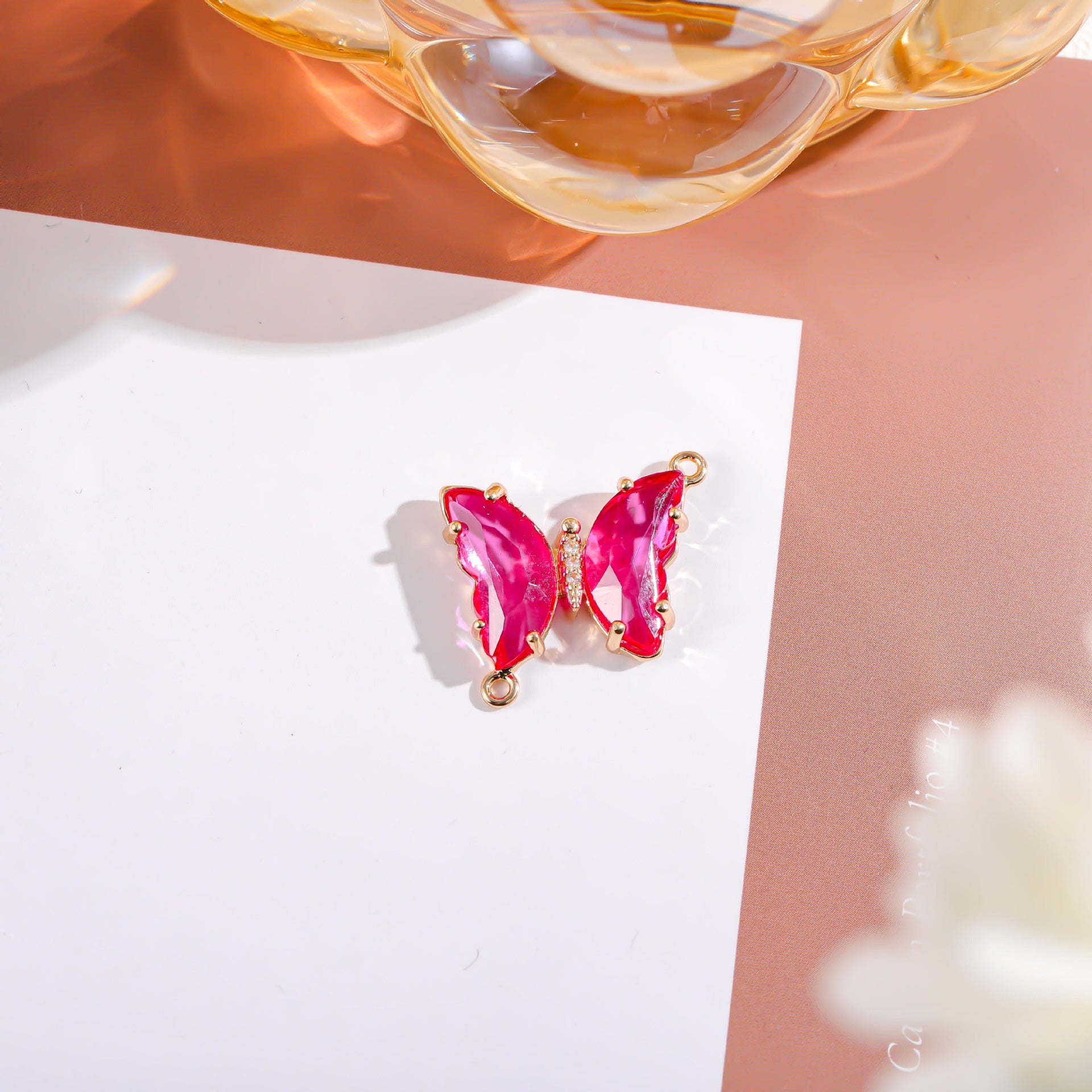 Wholesale Crystal Butterfly Double Pendant