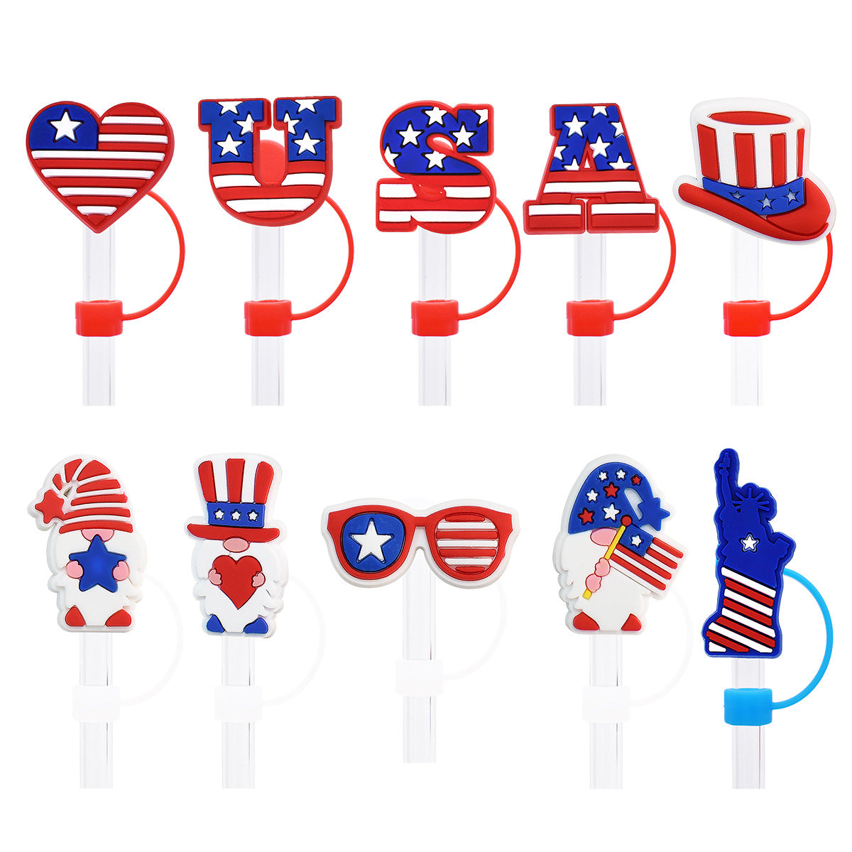 Wholesale 10mm 100PCS/PACK American Series Silicone Straw Sleeves