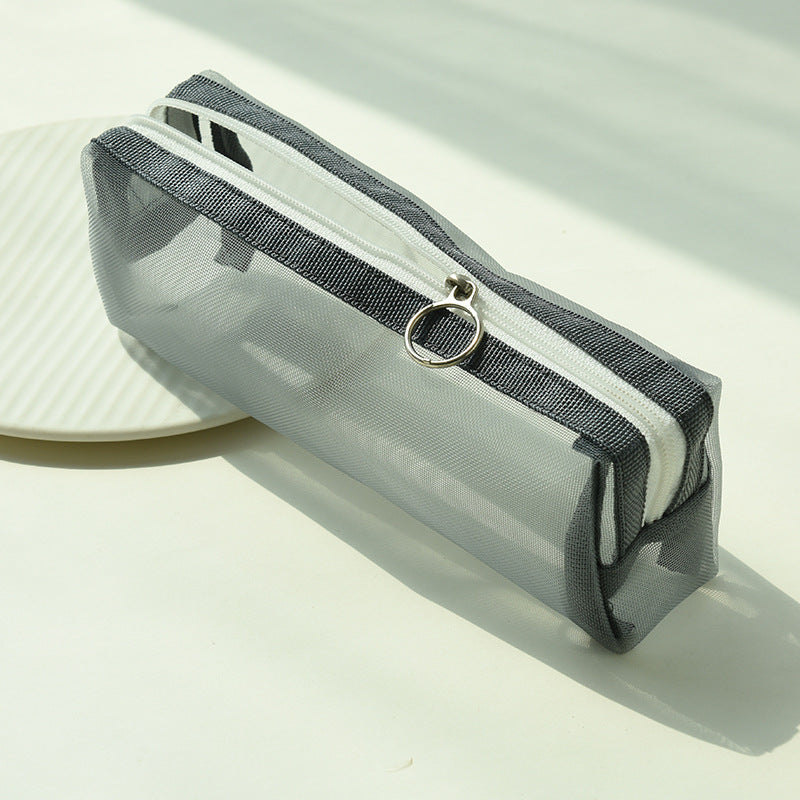 Wholesale Large Capacity Transparent Nylon Pencil Case