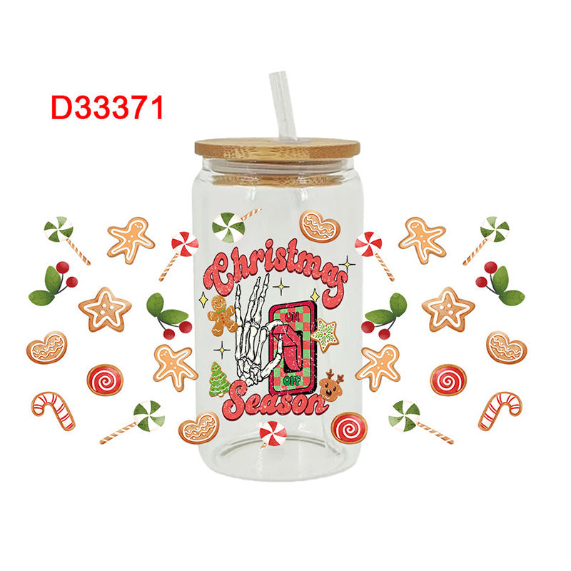 Wholesale Cartoon Christmas Series 16oz Cup UV DTF Wraps