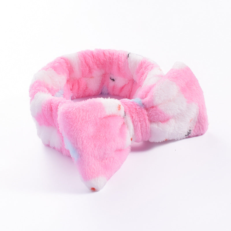 Wholesale Plush Makeup Bow Headband