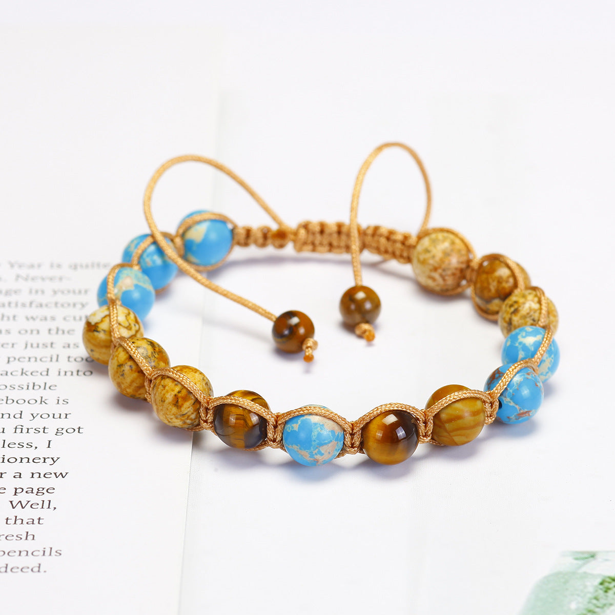 Wholesale 5PCS Natural Stone Bracelet Colorful Zircon Beaded Bracelets