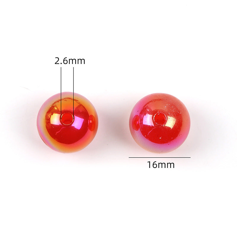 Wholesale 100pcs 16mm Acrylic Through Hole Round Beads Jelly Transparent Color Diy Accessories Beads