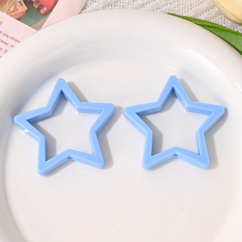 Wholesale  5pcs/pack  Large macaron-colored five-pointed star beads   Acrylic Beads