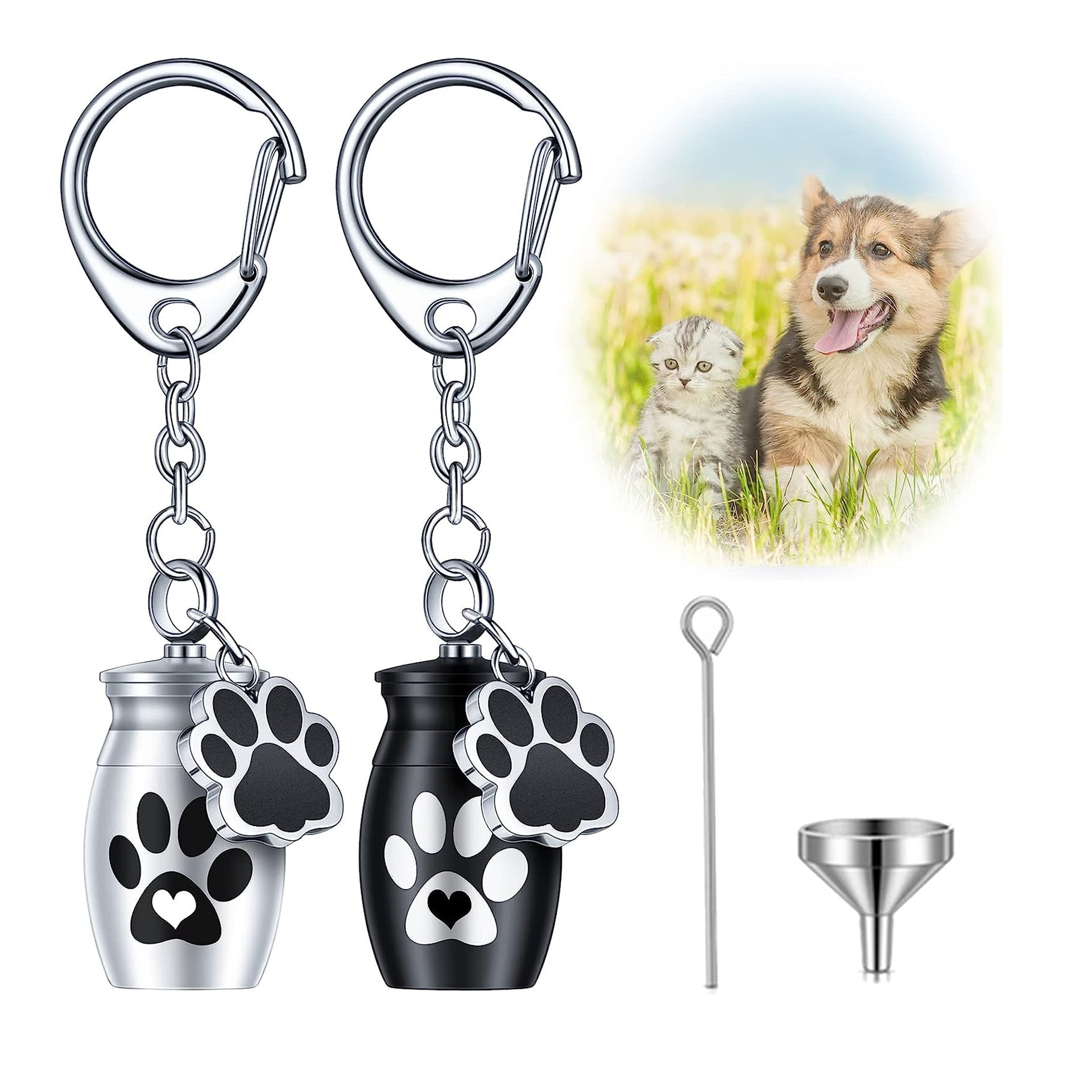 Wholesale Commemorative Pet Ashes Box Zinc Alloy Keychain
