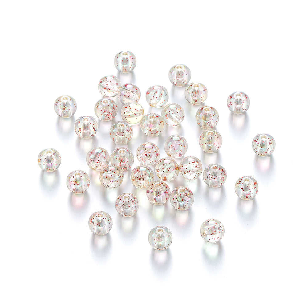 Wholesale 30pcs Acrylic 8-10mm Round Bead Sequin Straight Hole DIY Bead Beads