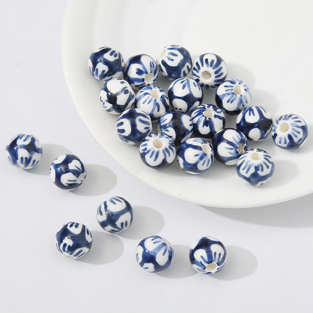 Wholesale 5PCS/PACK Colorful Ceramic Perforated Round Beads