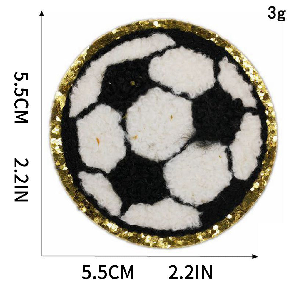 Wholesale Love Basketball Theme Patch Gold Edge Embroidered Iron On DIY Accessory For ets