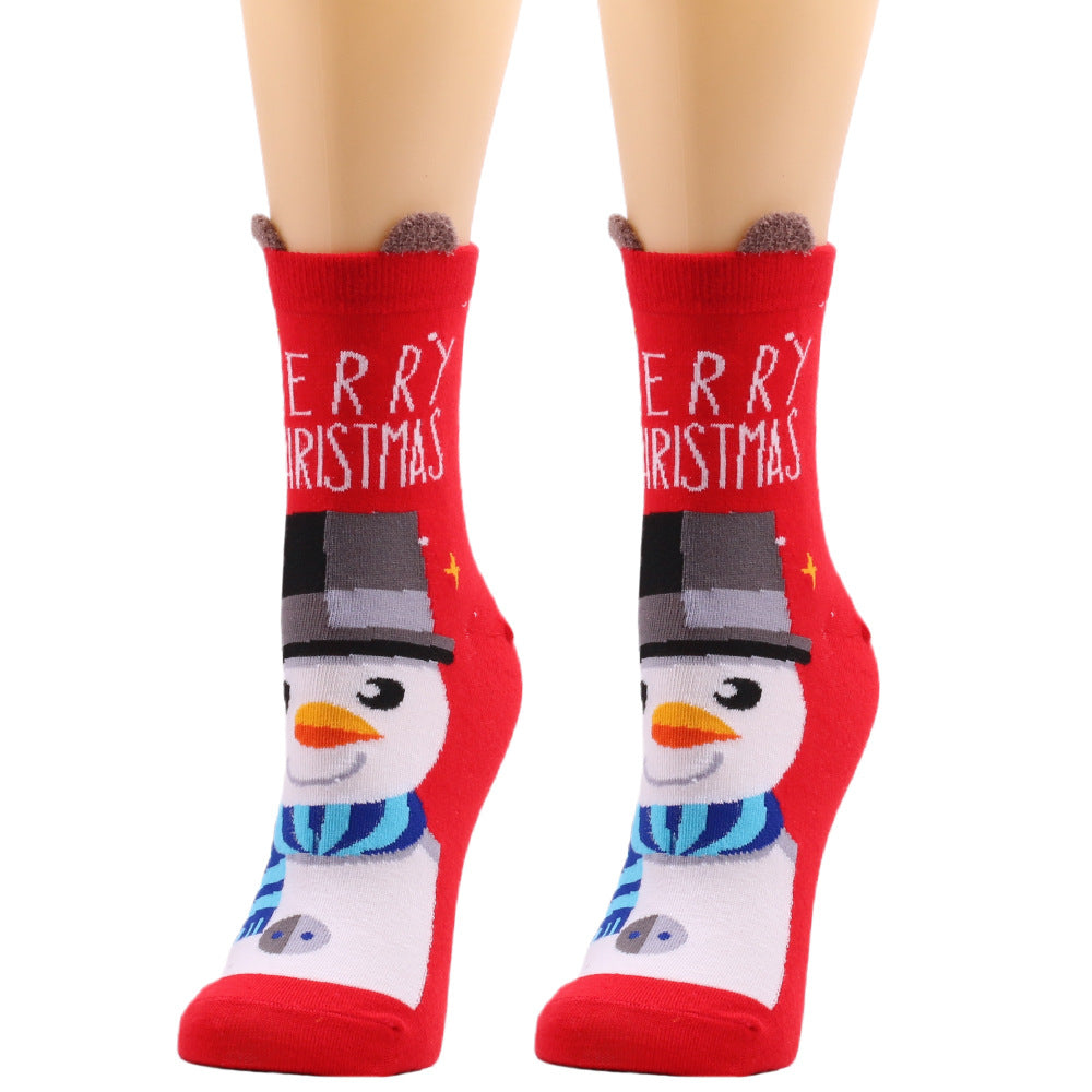 Wholesale Autumn New Christmas Elk Santa Claus Cotton Socks