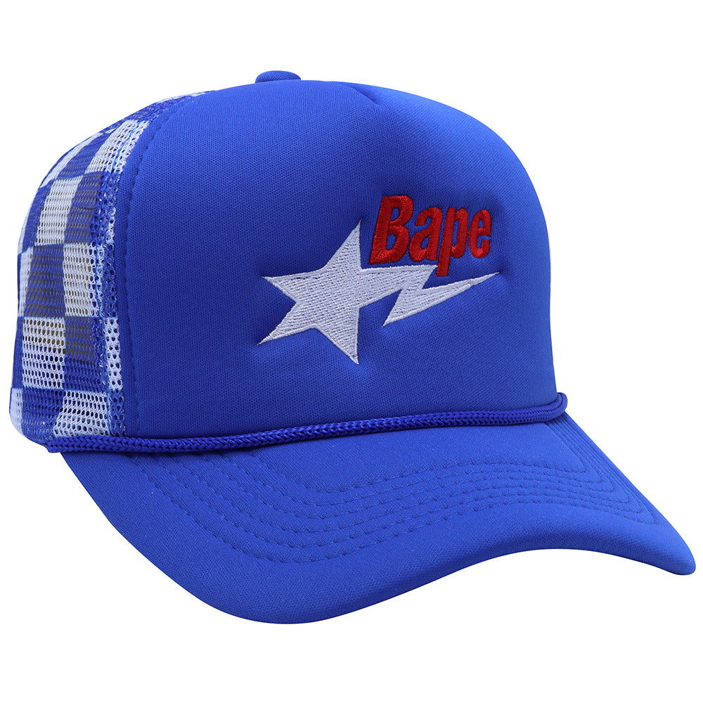 Wholesale Plaid Camouflage Embroidered Truck Hat Sun Protection Mesh Baseball Cap