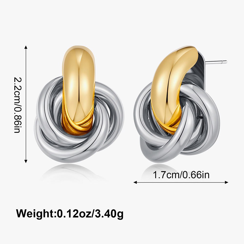 Wholesale Electroplated geometric multi circle earrings