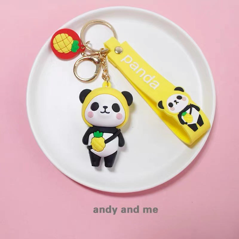 Wholesale Cartoon Fruit Panda PVC Keychains