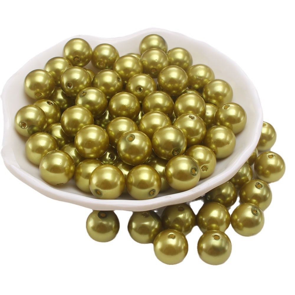 Wholesale 6-30MM Olive Yellow ABS Imitation Pearl Loose Beads