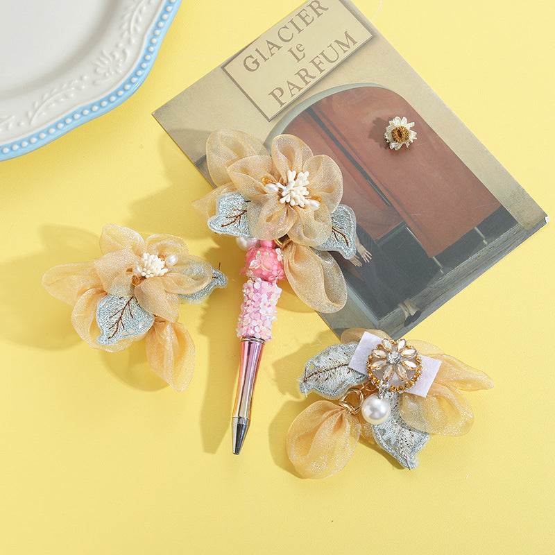 Wholesale 10pcs Sweet Bead Alloy Pendant Pearl Tassel Flower Beads