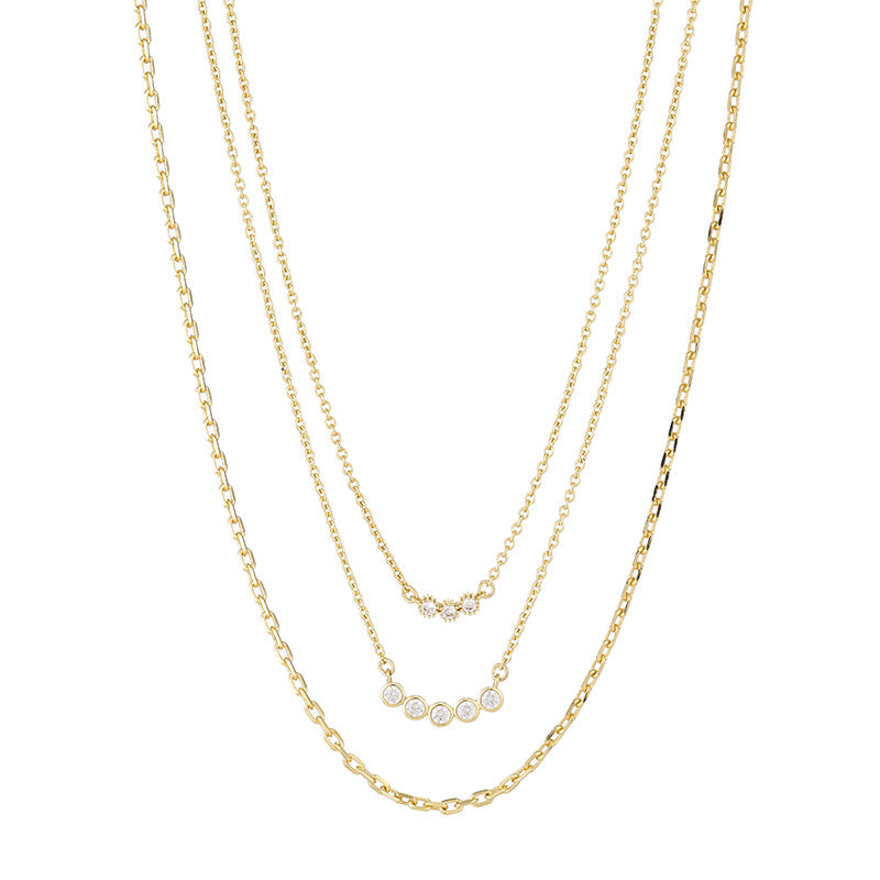 Wholesale Pig Nose Chain Zircon Multi-row Stacking Set Chain