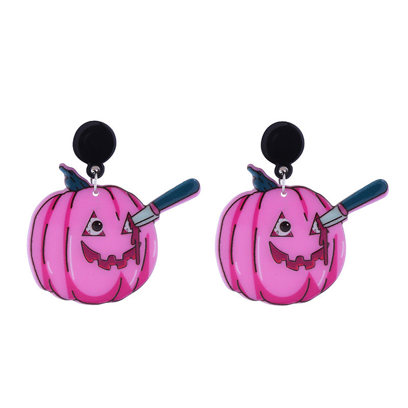 Wholesale Halloween cute funny long-legged witch ear Acrylic earrings