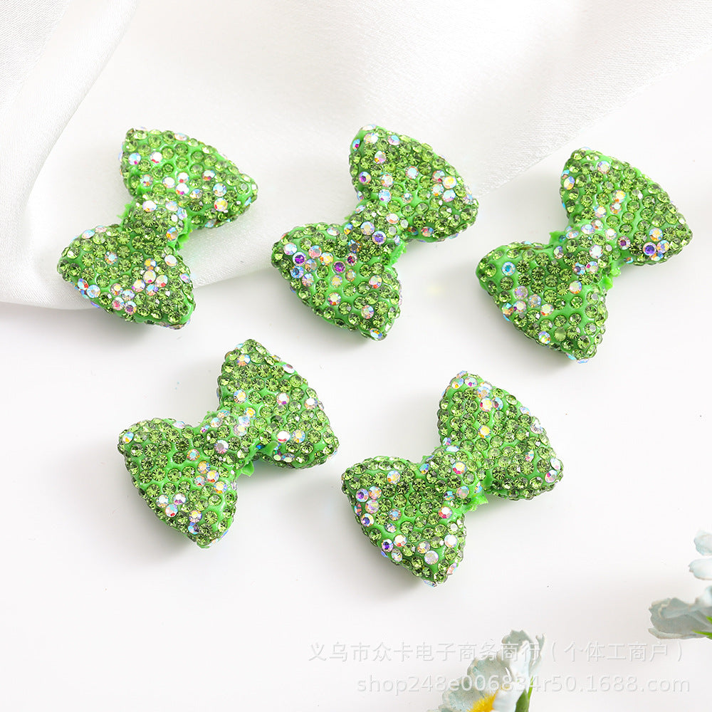 Wholesale 20pcs Gypsophila Clay Straight Hole Bow 29* 21 Bow Tie  Beaded