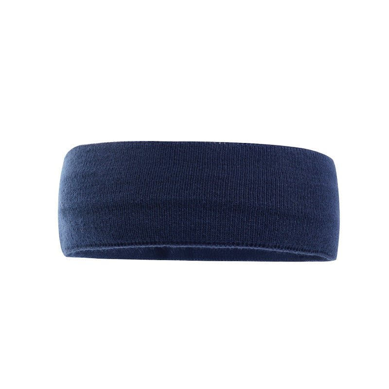 Wholesale knitted wide-brimmed elastic sweat-absorbent sports simple solid color headband for women