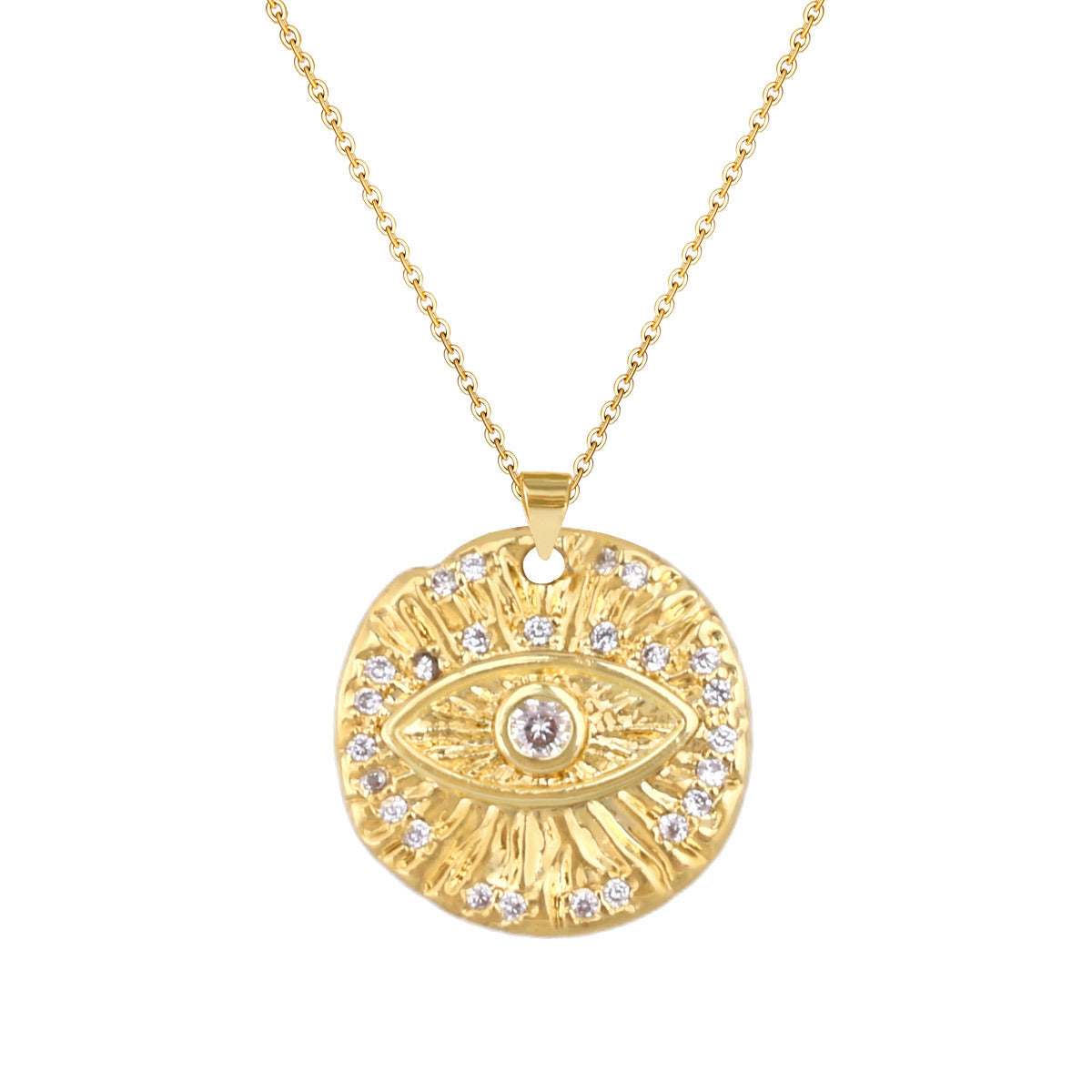 Wholesale Gold Plated Evil Eye Pendant Necklace European Fashion Style Jewelry Accessory For Everyday Gift