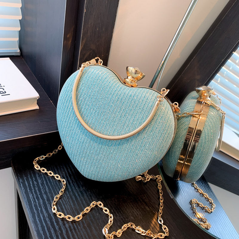 Wholesale PU Peach Heart Chain Handheld Single Shoulder Crossbody Bag