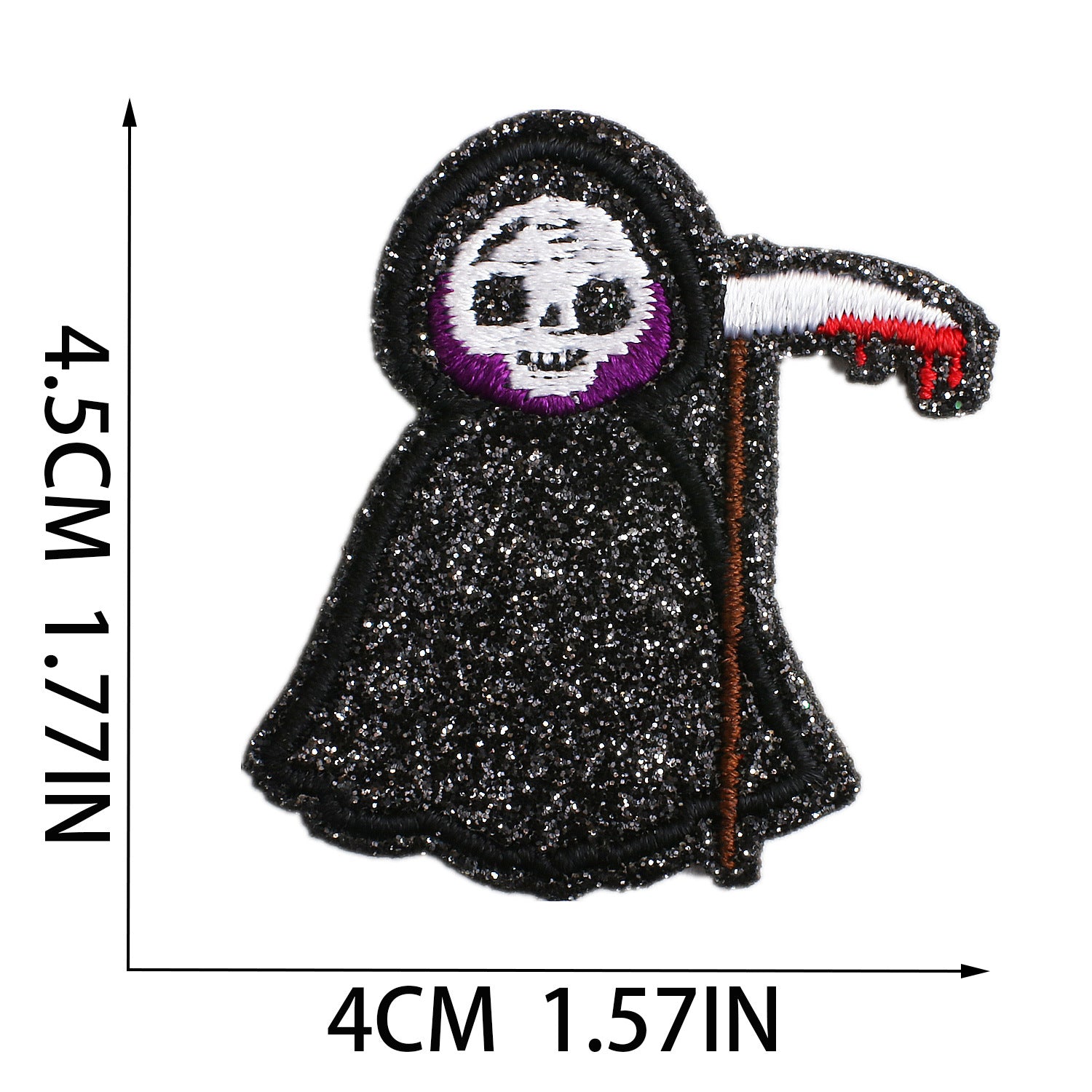 Wholesale Glitter Embroidered  Patch Ghost Skull Witch Cartoon DIY Fashion Accessory For Clothing Party Resale