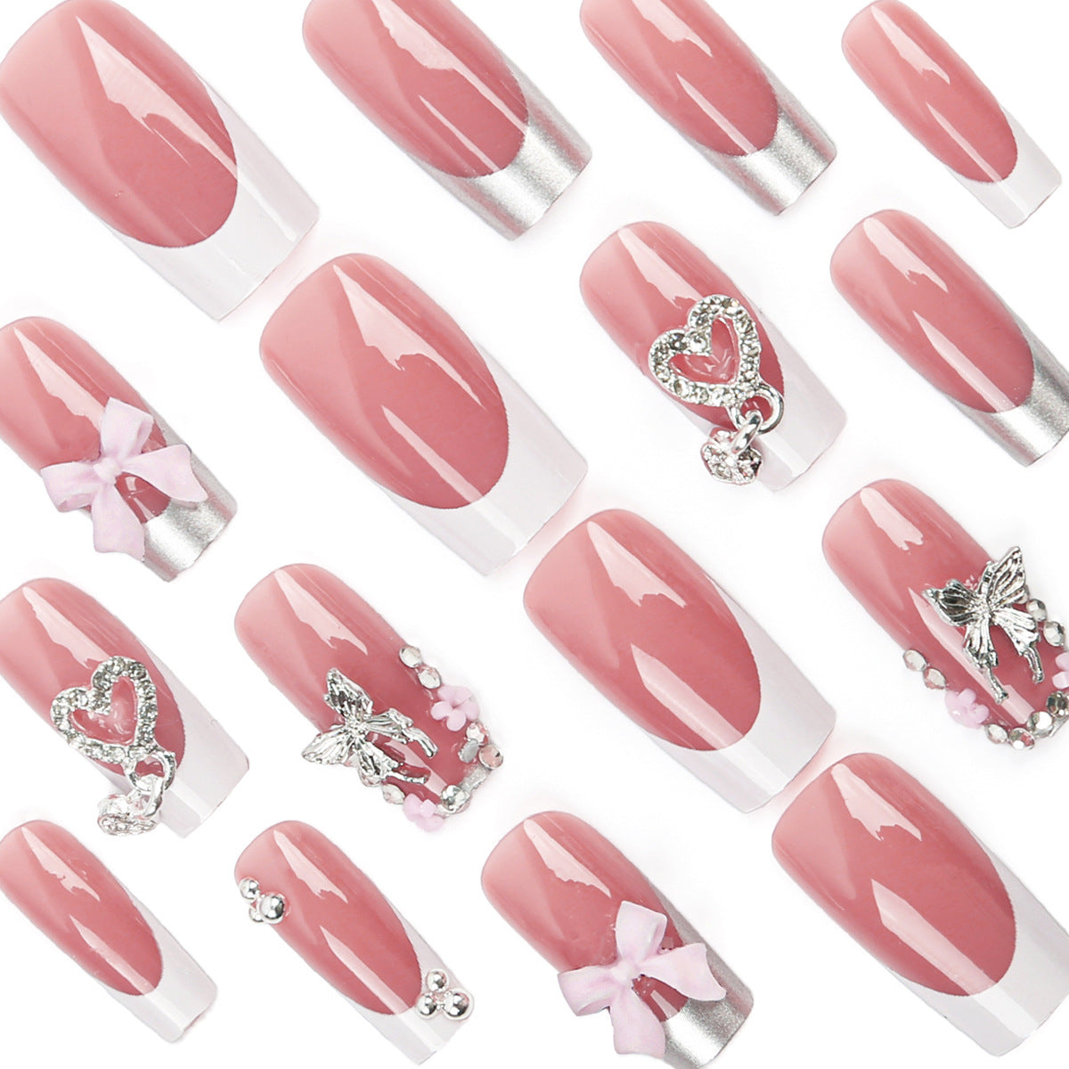 Wholesale Nail stickers wear nail skin color metal French manicure stickers