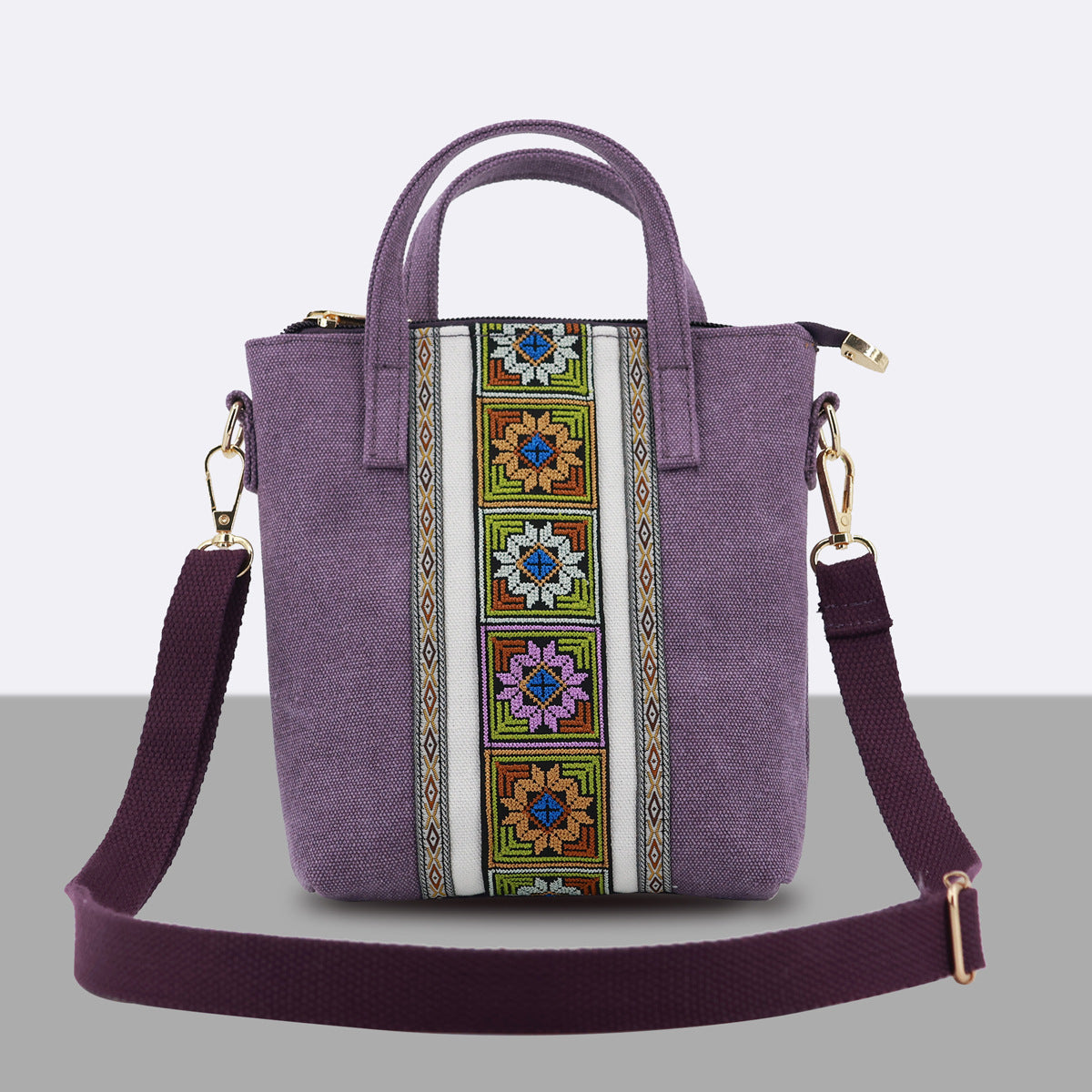 Wholesale Canvas Ethnic Style Embroidered Crossbody Bag