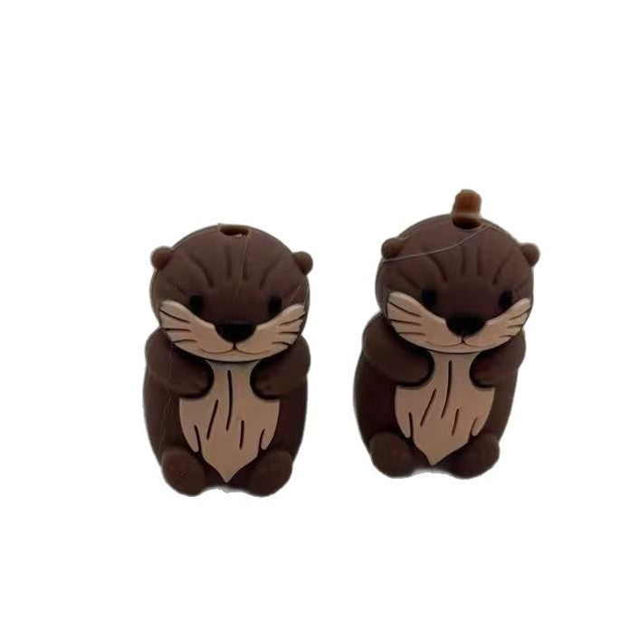 Wholesale 10pcs Silicone creative beads groundhog silicone beads