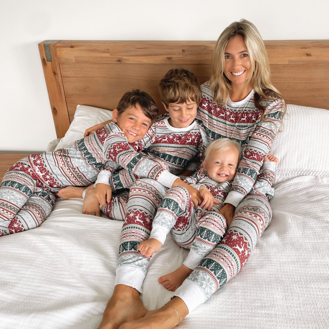 Wholesale Christmas Parent-child Clothing, Home Clothes, Family Pajamas Set