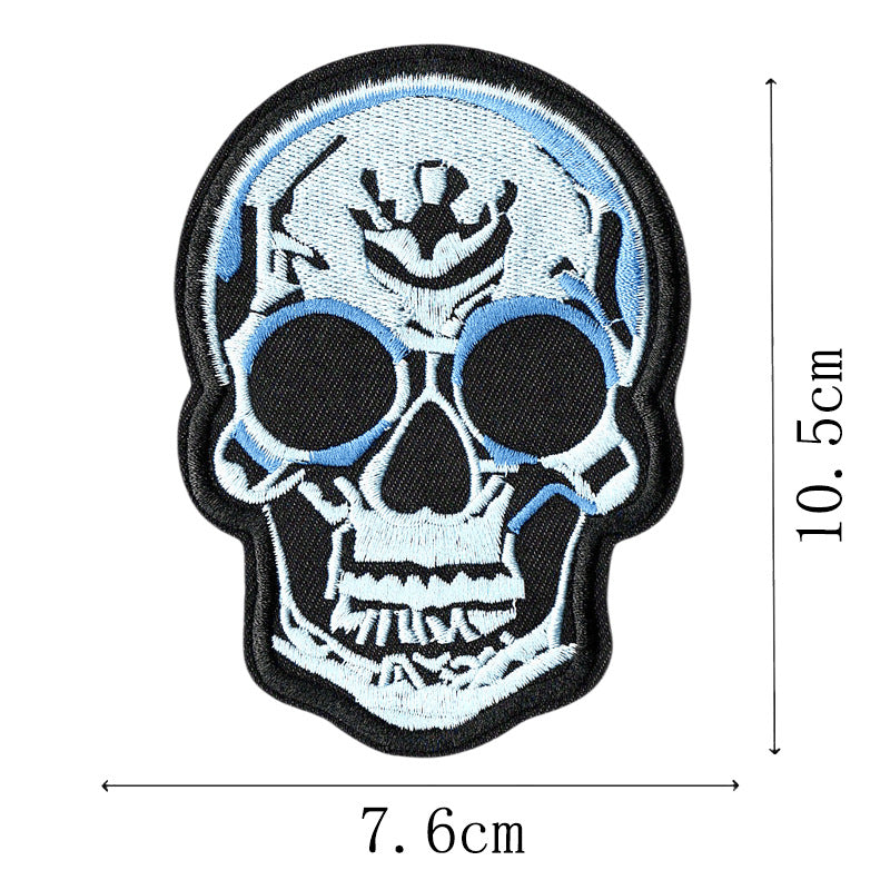 Wholesale Punk Skull Embroidered Patches DIY Sew On Clothing Accessory For Coats