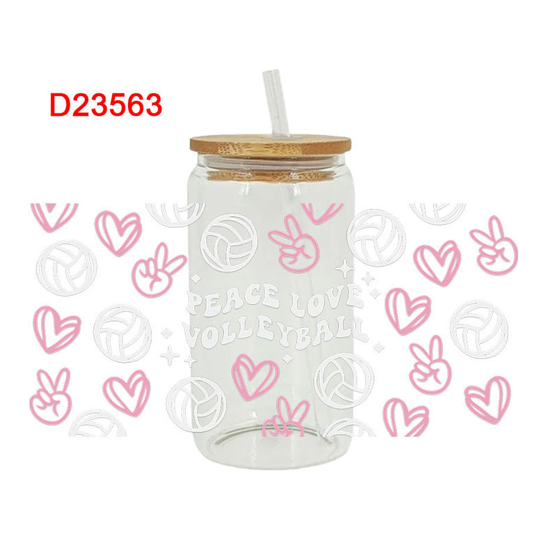 Wholesale Ball Sports Series 16oz Cup UV DTF Wraps