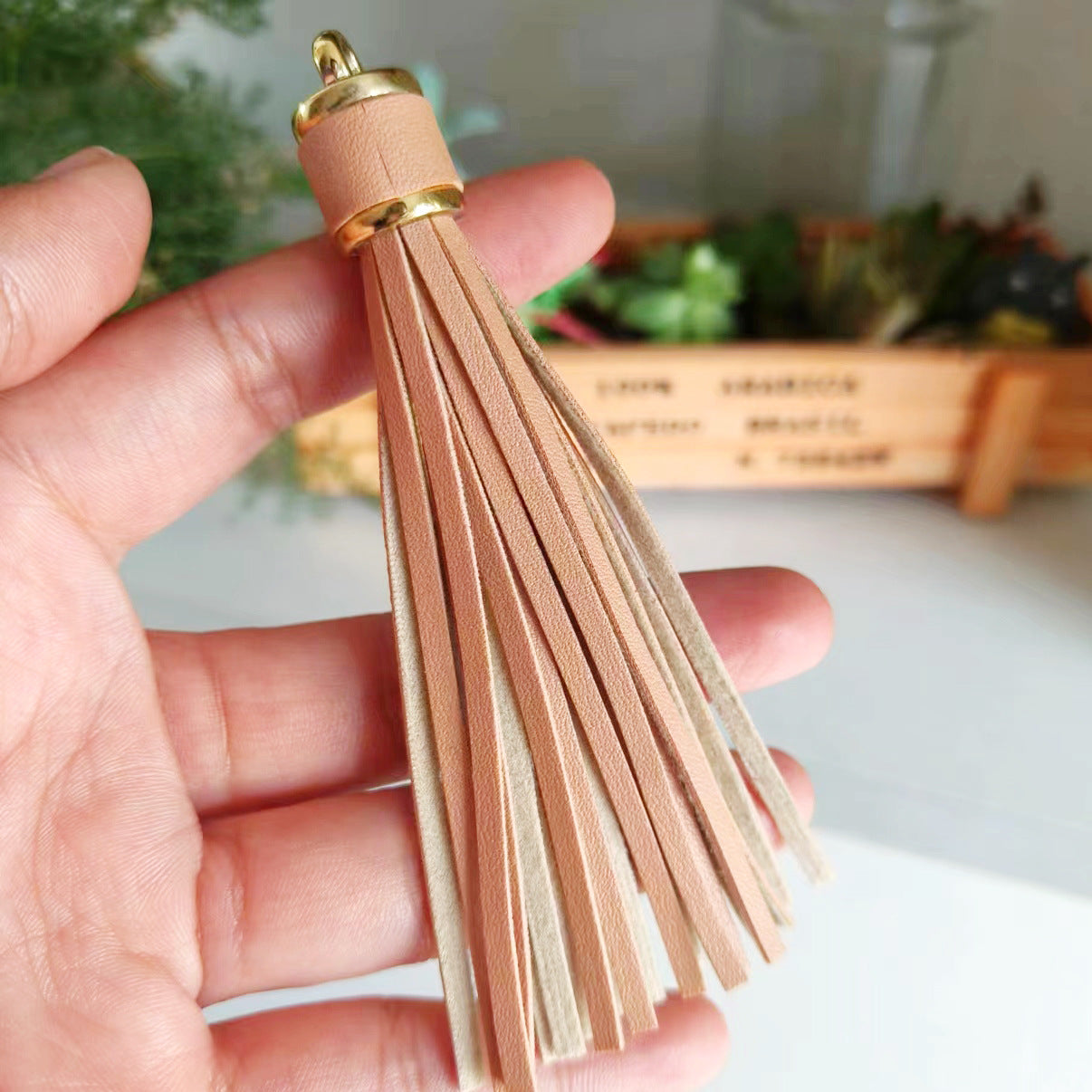 Wholesale Leopard Print PU Leather Tassel Printed Pendant Keychain Accessories