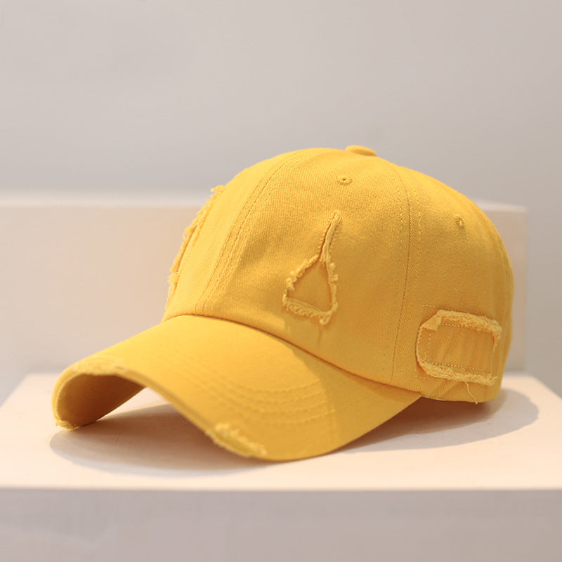 Wholesale Distressed Hole Solid Color Hip Hop Baseball Cap