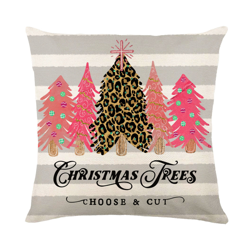 Wholesale Simple Christmas Throw Pillow Cover Letter Decoration Cushion Linen Printing Waist Cushion